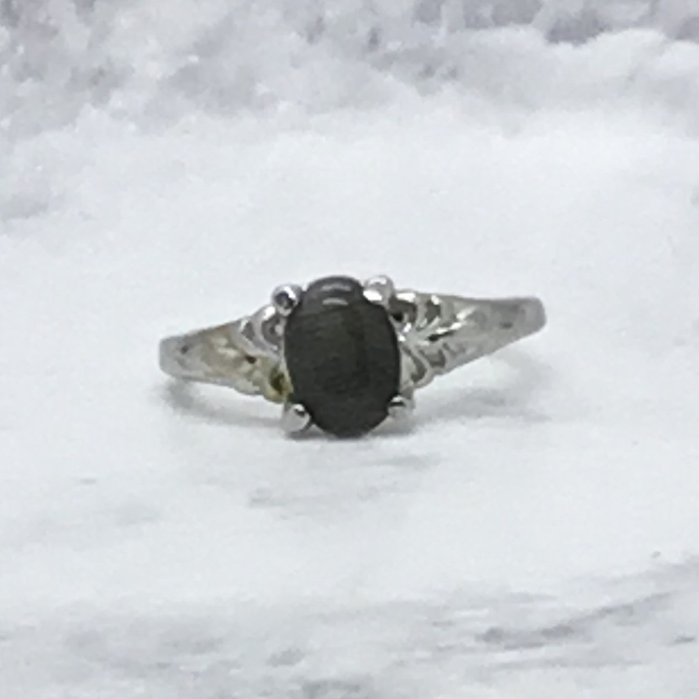 Opalite Grey Moonstone Ring Size 7